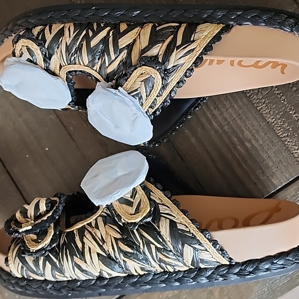 SAM EDELMAN Women's Reina Woven Double Buckle Slide Sandal, NWOB - Picture 9 of 9